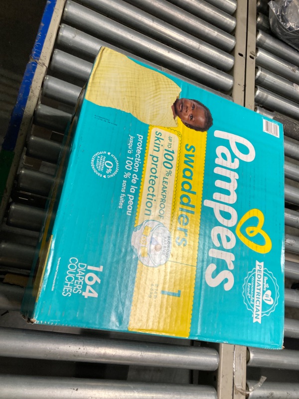 Photo 2 of Diapers Newborn/Size 1 (8-14 lb), 164 Count - Pampers Swaddlers Disposable Baby Diapers, Enormous Pack (Packaging May Vary) Size 1 (164 Count)