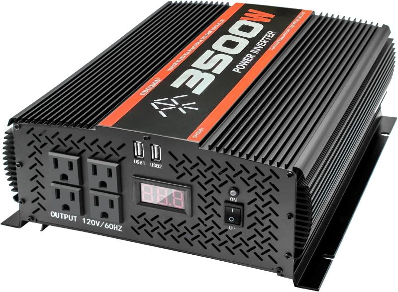 Photo 1 of 3500 Watt Power Inverter 3500W Inverter Truck RV Inverter Solar Inverter 12V to 110V /120V Inverter Power Inverter for RV Truck semi Truck Vehicles 12V to 110V Converter with LCD Display