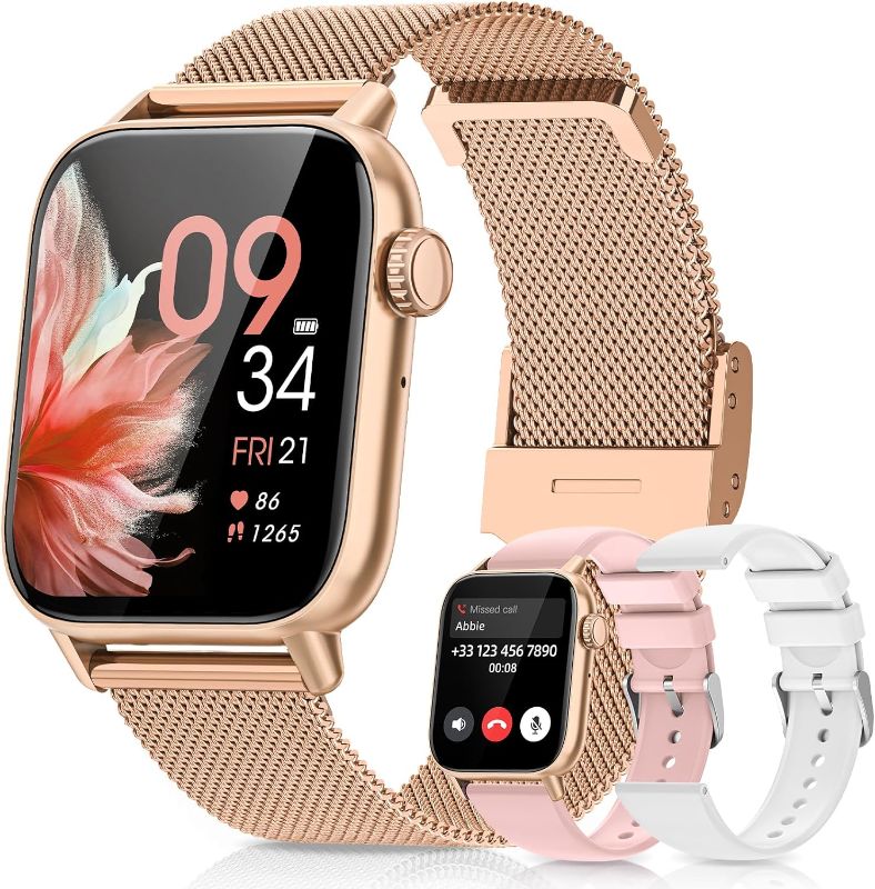 Photo 1 of ***NO CHARGER*** AKUMAKA Smart Watches for Women (Make/Answer Calls), Bluetooth 5.3 Android Smart Watch for Phones, 1.83" Fitness Tracker Watch with Distance/Calories Record, IP68 Waterproof Sport Watch for Women
