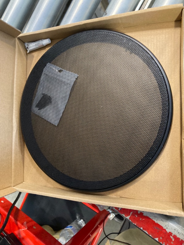 Photo 2 of 10" Speaker Grill Covers, Car Speaker Subwoofer Guard Protector, ABS Plastic Frame with Metal Mesh, Black - 1Pc