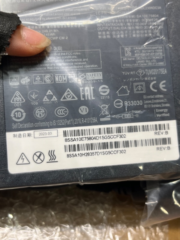 Photo 2 of Lenovo ThinkPad 230W Slim Tip AC Adapter ( 4X20E75111 , Lenovo Original Packaging) for All Slim Tip Connection Models, BLACK