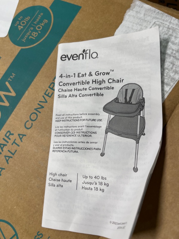 Photo 1 of Evenflo 4-in-1 Eat & Grow Convertible High Chair Pop Star Gray