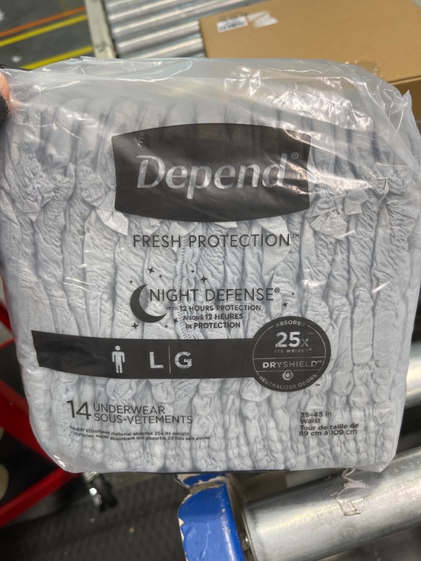 Photo 1 of 3bags**Depend Night Defense Adult Lsize 14pck 