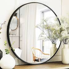 Photo 1 of 20" round black frame mirror with light