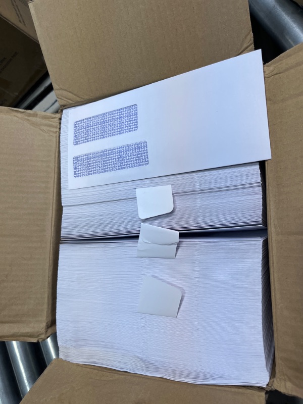 Photo 4 of ***WATER DAMADGE TO SOME ENVELOPES***
#9 Double Window Security Envelopes, HERKKA No.9 Double Window Business Envelopes Designed for Quickbooks Invoices and Business Statements - Number 9 Size 3 7/8 Inch X 8 7/8 Inch - 24 LB - 500 Pack Self Seal-Blue