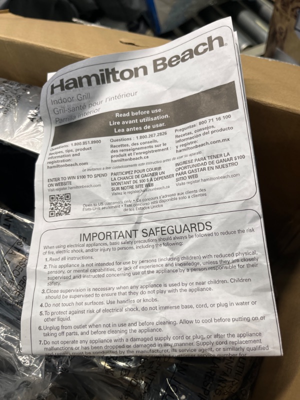 Photo 1 of Hamilton Beach Searing Grill with Lid Viewing Window