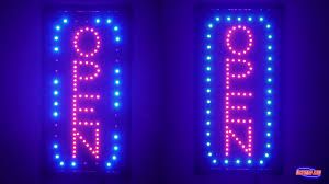 Photo 1 of Ultima LED Neon Open Sign for Business: Vertical Lighted Sign Open with Flashing Mode – Indoor Electric Light up Sign for Stores (19 x 10 in)