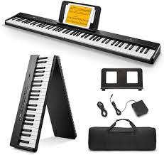 Photo 1 of Record, Folding Digital Piano Bundle with Pedal, Piano Bag, Black Donner DP-10 Portable Piano Keyboard 88 Keys for Beginner, Bluetooth Foldable Piano Keyboard with 88 Key Full Size Kryboard, Chord,