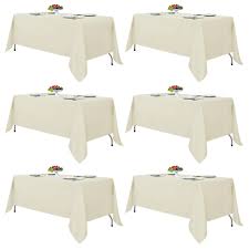 Photo 1 of  Fitable Cloth Tablecloths 6PCS, 70x120, Ivory