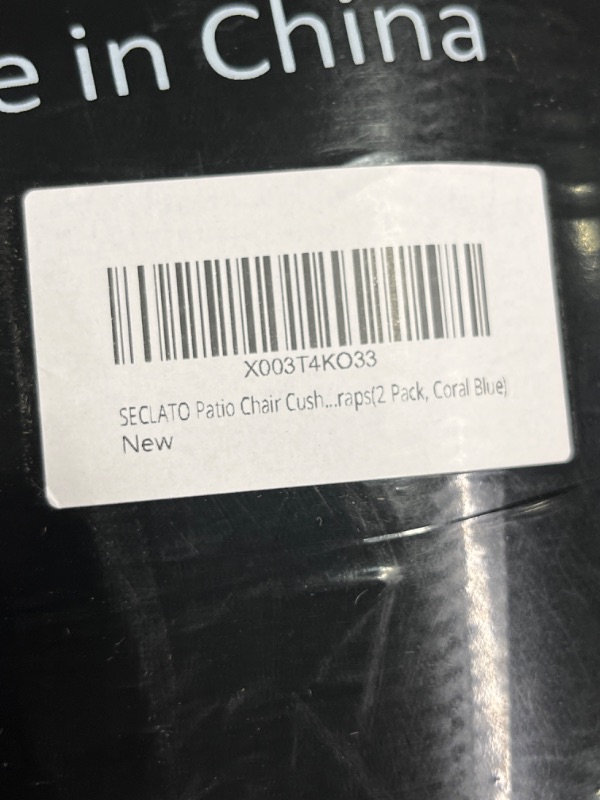 Photo 3 of SECLATO Patio Chair Cushion 24x22x4 Inch Waterproof Outdoor Seat Cushions for Patio Furniture 5-Year Color Fastness Garden Sofa Couch Chair Pads with Handle and Adjustable Straps-2 Pack, Blue Coral Blue 24x22x4 inch 2 Pack