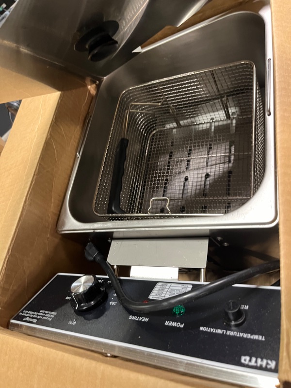 Photo 1 of Commercial Deep Fryer, 11.6QT/11L Extra Large Electric Stainless Steel Countertop Oil Fryer with Baskets, with Temperature Control for Restaurant and Home Use 11.6QT/11L Single Fryer