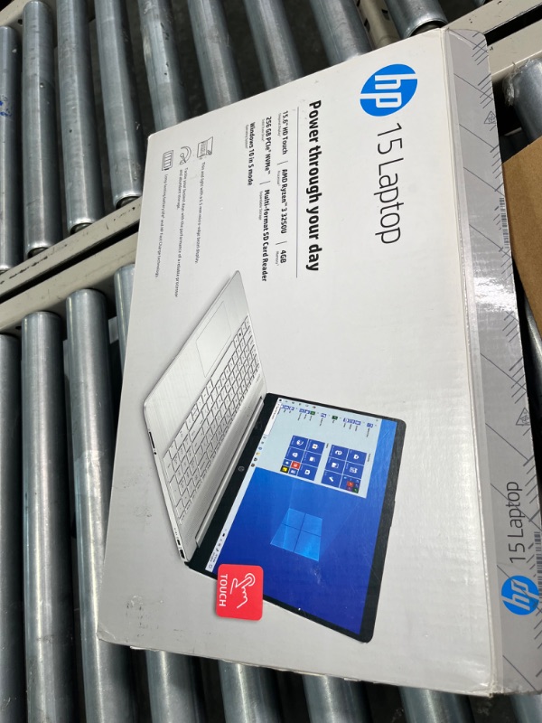 Photo 4 of doesn't turn on**HP 15.6" Touchscreen Laptop w/Windows 10 S Mode, Natural Silver (15-ef1041nr) AMD RYZEN 3 3250U 4 GB GDDR4 256 GB PCIe NVMe M.2 SSD