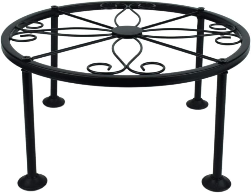 Photo 1 of 1 Pack Potted Plant Stand, Rustproof Iron Black Potted Holder Perfect for Heavy Duty Garden Container, Beverage Dispenser, Balcony, Porch, Patio
