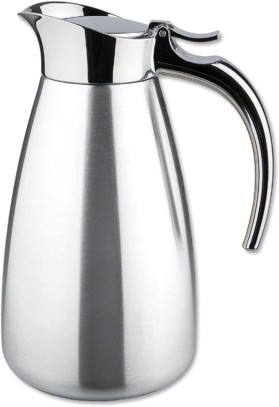 Photo 1 of 0.6 Litre 18/ 8 Stainless Steel Tableline Double-Walled Straight Shape Vacuum Pot with Flap Lid, Silver
