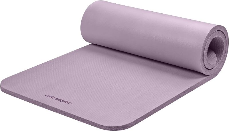 Photo 1 of *****USED*** Retrospec Solana Yoga Mat 1" Thick w/Nylon Strap for Men & Women - Non Slip Exercise Mat for Home Yoga, Pilates, Stretching, Floor & Fitness Workouts
