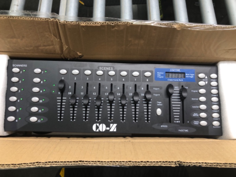 Photo 2 of CO-Z 192 DMX 512 Stage DJ Light Controller Lighting Mixer Board Console for Light Shows, Party Disco Pub Night Club DJs KTV Bars and Moving Heads
