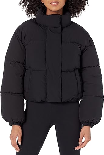 Photo 1 of Amazon Essentials Women's Crop Puffer Jacket (Available in Plus Size) Medium Black