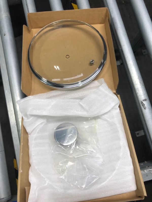 Photo 1 of 7 Inch Clear Glass Pot Lid for Frying Pan Replacement Cover Can Withstand 428°F (220?) with Stainless Steel Knobs,Round Knobs Polished Silver
