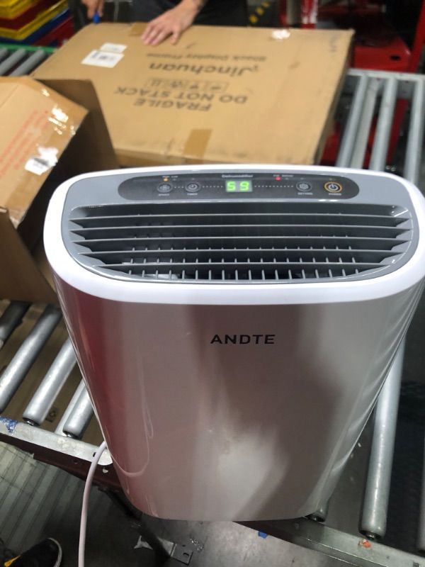 Photo 1 of 2500 Sq.Ft Dehumidifier for Home Basement and Large Room, Upgraded 34 Pints Dehumidifiers with Drain Hose & 0.528 Gallon Water Tank, Auto or Manual Drainage, Auto Defrost, Dry Clothes Mode, Timer White
