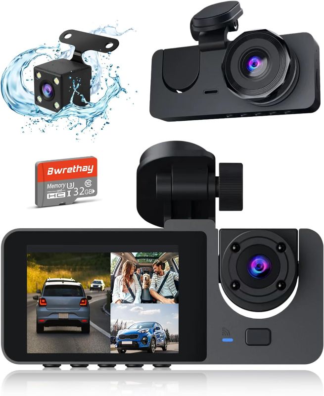 Photo 1 of ****USED***Dash Cam Front and Rear Inside, 4K Full HD Dash Cam for Cars, with Free 32GB SD Card,Built-in Super Night Vision,24H Parking Mode,170°Wide Angle,WDR, Loop Recording, Black (4K-Y16-1)
