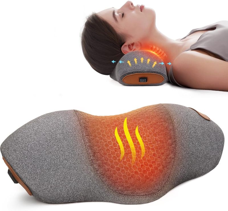 Photo 1 of ****USED**WANT HEAT UPO** SoftSense Neck Pillows for Pain Relief Sleeping, Heated Memory Foam Cervical Neck Pillow with USB Graphene Heating for Stiff Neck Pain Relief, Neck Support Pillow Cervical Pillows for Bed (Dark Gray)