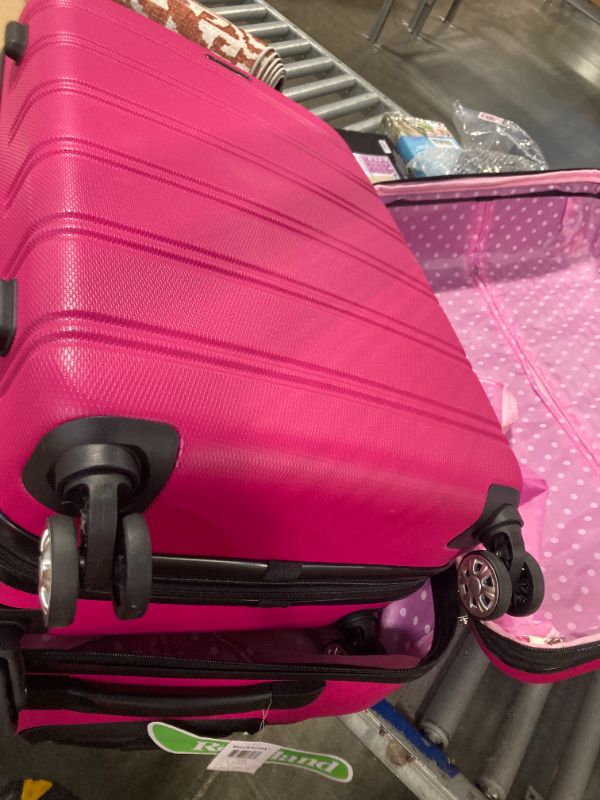 Photo 4 of ****USED*** NOT IN ORIGINAL PACKAGE**SET OF 3 * Rockland Melbourne Hardside Expandable Spinner Wheel Luggage, MAGENTA, 3 Piece (20"/24"/28")