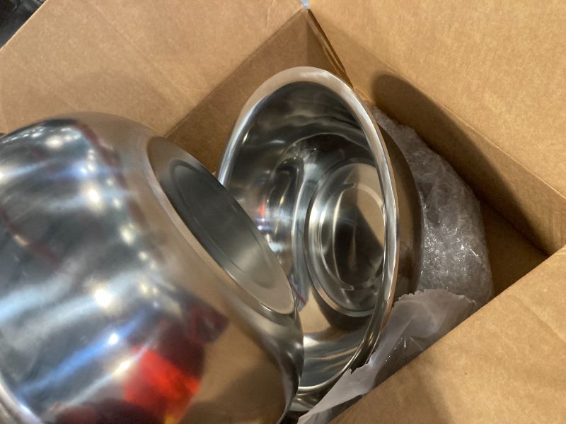 Photo 1 of 2 Pieces Stainless Steel Mixing Bowl Oversized All Purpose Steel Bowl Metal Bowl for Christmas Serving Baking Marinating Cooking (26 Quarts)

