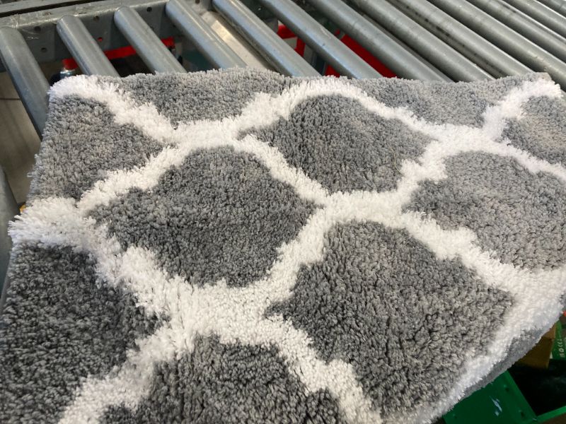 Photo 3 of *****USED** OLANLY  SMALL Bathroom Rugs, Soft and Absorbent Microfiber Bath Rugs, Non-Slip Shaggy Shower Carpet, Machine Wash Dry, Bath Mats for Bathroom Floor, Tub and Shower, Grey " Grey