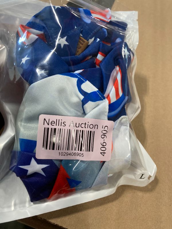 Photo 1 of ***USED**4th of July Dog Bandanas 2 Pack, 4 Pattern Reversible Holiday Bandana for Boy and Girl, Premium Durable Fabric, Summer Triangle Scarf for Medium to Extra Large Breed Dogs (Large) - 4th of July