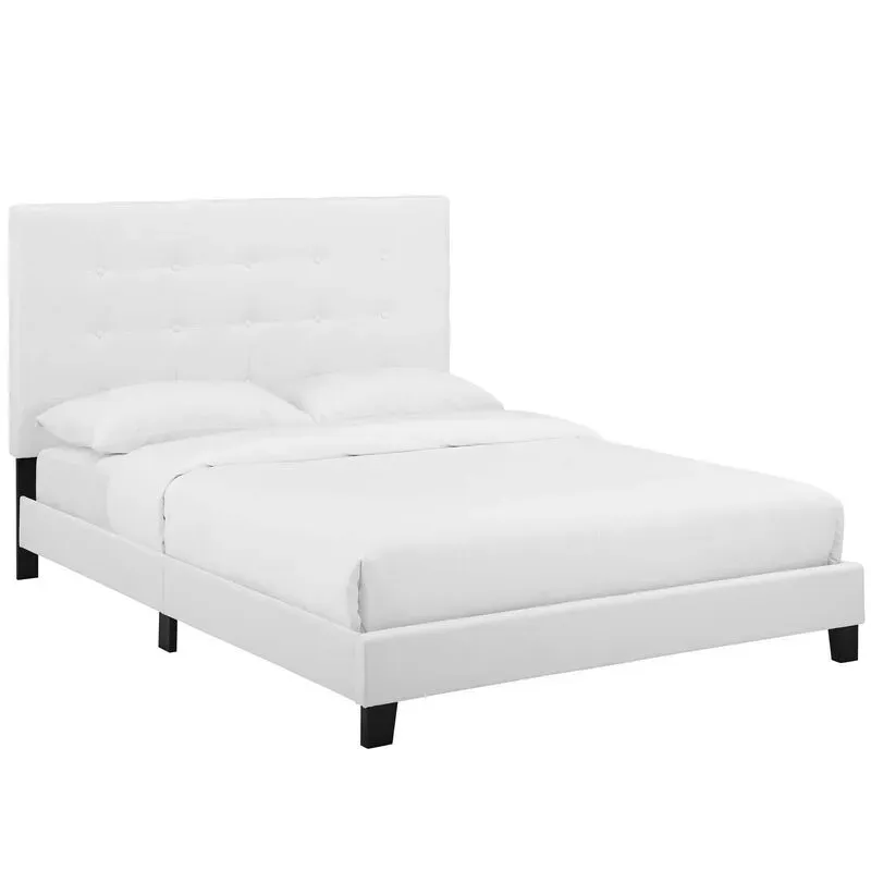 Photo 1 of ***stock photo is a similar item*** ***partial set 2 of 2*** Queen Upholstered Fabric Platform Bed