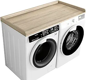 Photo 1 of Kaboon Washer Dryer Countertop, Melamine Countertop with Edge Rails - 27.5" Depth x 54" Width Laundry Room Organization?Oak