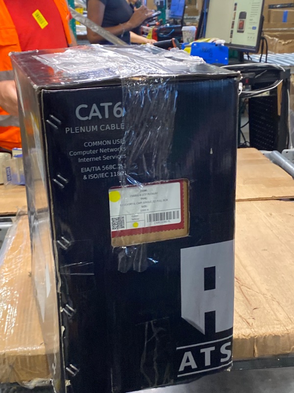 Photo 3 of | CAT6 Plenum (CMP) Cable 1000FT | Network Analyzer Test Passed | 23AWG 4Pair, Solid 550MHz Ethernet Cable 10Gigabit UTP, Available in 9 Colors (Yellow)