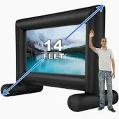 Photo 1 of 14 FT Inflatable Projector Movie Screen for Outside, Blow up Projector Screen Front/Rear Projection for Backyard Movie Night Outdoor Party