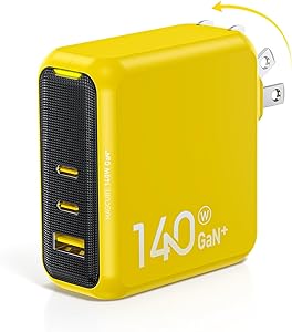 Photo 1 of AOHI Magcube 140W USB C Charger PD3.1 3-Port GaN+ Laptop Wall Charger 100W Fast Charging Power Adapter Foldable Plug for MacBook Pro 16'', Dell XPS, iPad Pro, Galaxy, iPhone 15 Pro, Chromebook