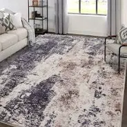 Photo 1 of Area Rug Living Room Rugs: 8x10 Large Soft Indoor Carpet Modern Abstract Decor Rug with Non Slip Rubber Backing for Under Dining Table Nursery Home Office Bedroom Gray Brown