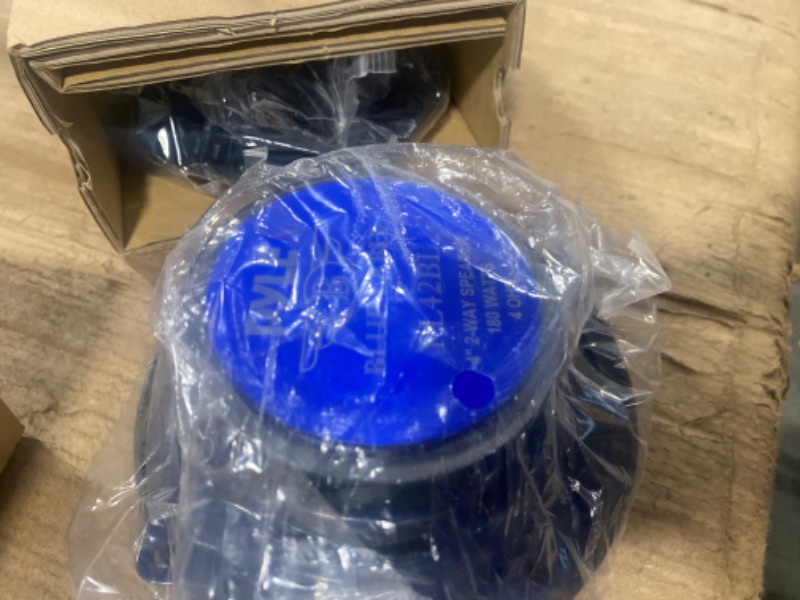 Photo 2 of Pyle 4" Car Sound Speaker (Pair) - Upgraded Blue Poly Injection Cone 2-Way 180 Watt Peak w/ Non-fatiguing Butyl Rubber Surround 110 - 20Khz Frequency Response 4 Ohm & 3/4" ASV Voice Coil - PL42BL Speakers