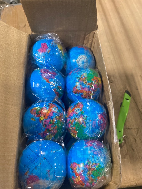 Photo 1 of 24 Set Welcome Back to School Stress Balls Toy Classroom Gifts for Students First Day of School Animal Plush Toys Bulk with Wish Card for Goodie Bag Fillers Party Favors (Globe)