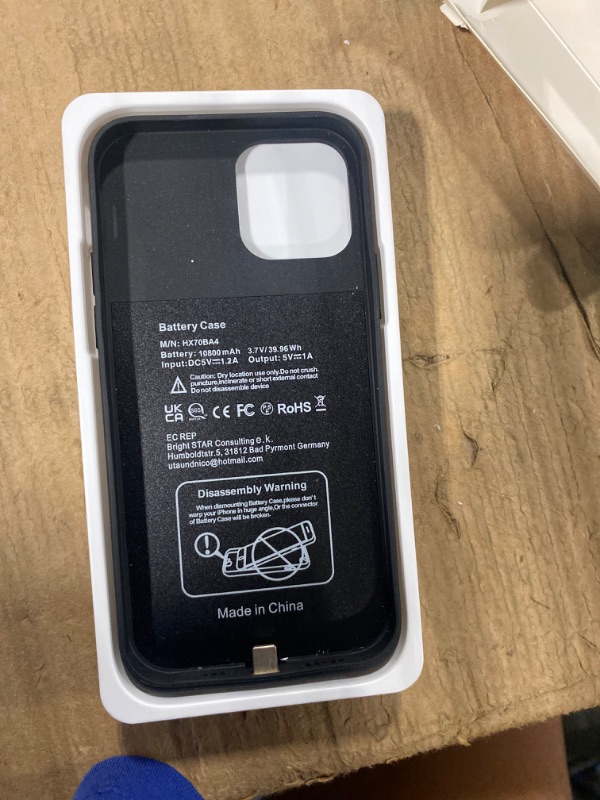 Photo 1 of Battery Case for iPhone 12/12 Pro,[6800mAh] Protective Portable Charging Case Rechargeable Charger Case Extended Battery Pack for Apple iPhone 12/12 Pro (6.1inch)