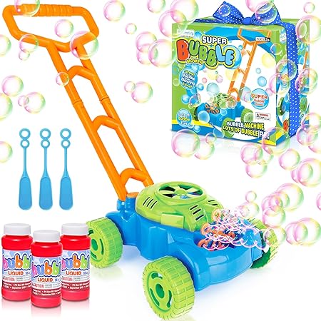 Photo 1 of ArtCreativity Bubble Lawn Mower, Bubble Blowing Push Toys for Kids Ages 1 2 3 4 5, Bubble Machine, Summer Outdoor Gardening Toys for Toddlers, Birthday Gifts Party Favors for Boys & Girls
