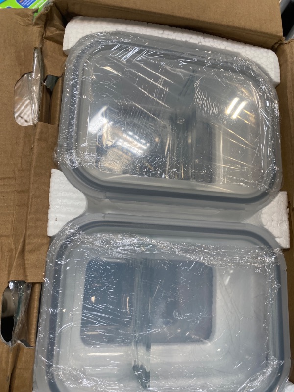Photo 1 of 10 Pack Glass Meal Prep Containers, Food Storage Containers with Lids, Airtight Lunch Bento Boxes, BPA-Free & Leak Proof (10 lids & 10 Containers) - Grey
