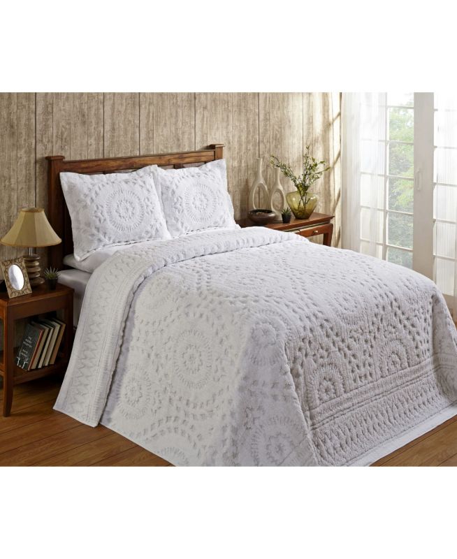 Photo 1 of Rio Cotton Chenille Queen Bedspread - White