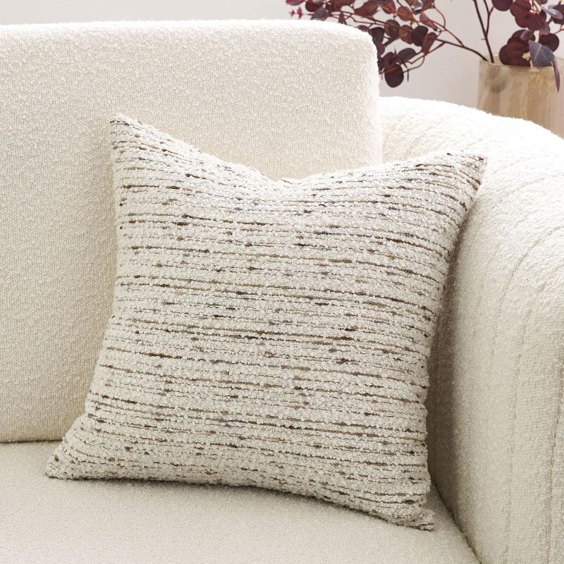 Photo 1 of DOMVITUS Boucle Pillow Covers, 18x18 Throw Pillow Covers Couch Pillows for Living Room, Decorative Neutral Farmhouse Pillow Covers Textured Accent Pillow Covers, 1PC, Ivory White****USED**1 PC ONLY**** 