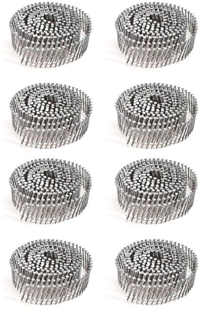 Photo 1 of 1-1/2 Inch 3600 Count Siding Nails 15-Degree Wire Collated Coil Full Round Head Hot-Dipped Galvanized Siding Nailer