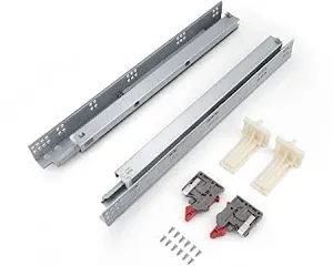 Photo 1 of 10 Pair 18" Undermount Drawer Slides Soft Close Full Extension Drawer Rails, Mounting Screws and Adjustable Locking Device Included, 85 lb Load Capacity, Zinc Plated Cold Rolled Stee