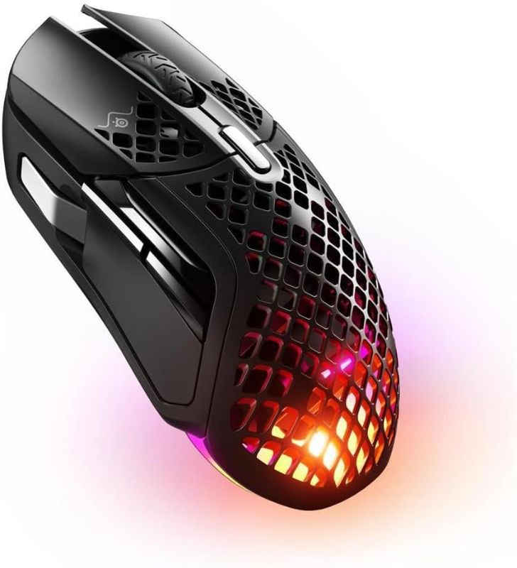 Photo 1 of *** NOT FUNCTIONAL**** SELLING AS PARTS***
SteelSeries Aerox 5 Wireless - Holey RGB Gaming Mouse - Ultra-lightweight Water Resistant Design - 9 Buttons – Bluetooth/2.4 GHz - 18K DPI TrueMove Air Optical Sensor
