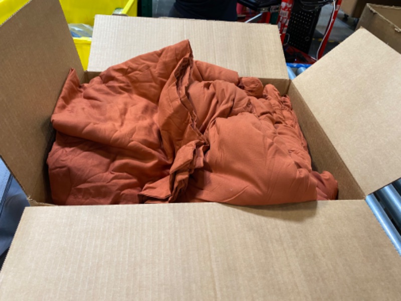 Photo 1 of Litanika Burnt Orange Queen Size Bed Comforter Set, 3 Pieces Terracotta Lightweight Solid Bedding Set & Collections, All Season Microfiber Down Alternative Comforter (1 Comforter, 2 Pillowcases) Queen (90"x90") Burnt Orange