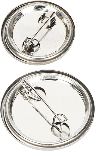 Photo 1 of 100 Blank Pin Buttons, Round Safety Badges, Blank Badge Buttons for Crafts Gifts Memorials DIY Brooches

