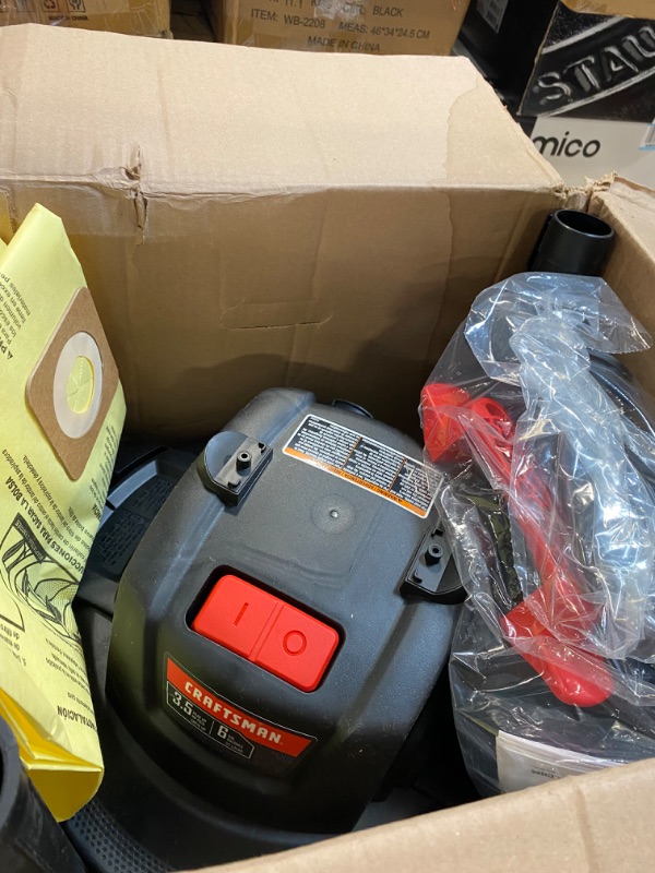 Photo 3 of CRAFTSMAN CMXEVBE17584 6 Gallon 3.5 Peak HP Wet/Dry Vac, Portable Shop Vacuum with Attachments