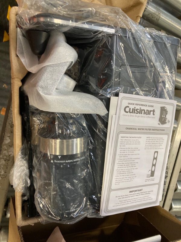 Photo 1 of *BLACK* Cuisinart DGB-2W Grind & Brew Single-Serve Coffeemaker, White Coffeemaker 