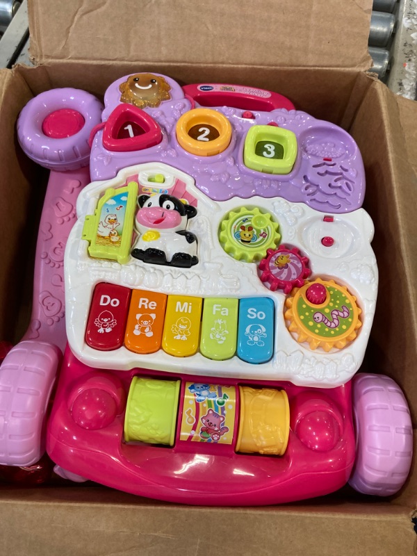 Photo 1 of VTech Sit-to-Stand Learning Walker (Frustration Free Packaging), Pink Pink Walker